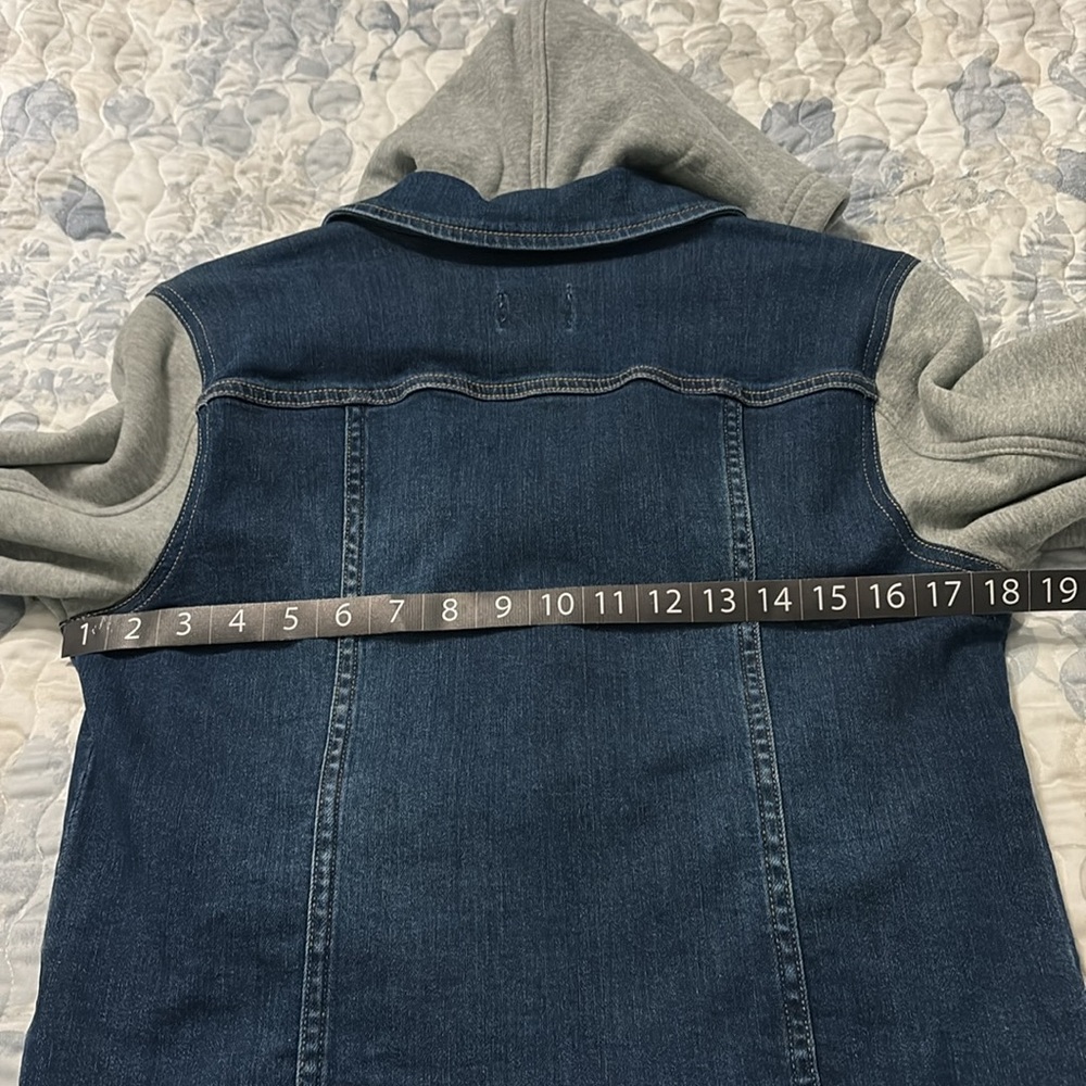 Susan Graver Stretch Denim Frayed Hem & French Terry Jean Jacket - Picture 15 of 16